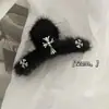 Año Nuevo Coreano Amor Rojo Elegante Borla Felpa Pinza de Agarre Chica Linda Accesorios para el Cabello de la Parte Posterior de la Cabeza Otoño e Invierno Pinza para el Cabello