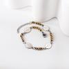 Pulsera de Cuentas Amazon Transfronteriza Estilo Frío Amor Cruz Ovalada Degradada Dorada Retrato Acero Cuentas Geométricas Pulsera para Mujer