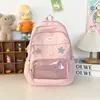 Bolsa Transparente para Dolor de Niña Linda Suave Japonesa Gran Capacidad Versátil Estilo Universitario Estudiante Chica Mochila Estilo Coreano
