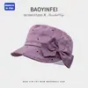 Gorra de Béisbol de Lunares con Lazo, Visera Plana para Mujer, Estilo Dulce de Verano, Circunferencia de Cabeza Grande, Sombrero Versátil de Equitación, Transpirable, Sombrero para Adelgazar el Rostro