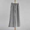 [Poá Levemente Flare] 26 Outono/Inverno Feminino Estilo Coreano Cintura Alta Retro Poá Levemente Flare Solto Casual Calça Longa