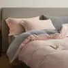 Conjunto de Quatro Peças Cobertor com Forro de Fleece de Algodão Puro Lençóis de Cama Veludo Coral Veludo de Lado Único Veludo de Leite Roupa de Cama de Inverno