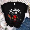 Comercio exterior manga corta Nuevo holgado Stranger Things Temporada 4 Hellfire Cuello redondo