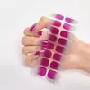 Novo Adesivo Minimalista Ultrafino Sem Costura de Cor Sólida de Cobertura Total para 16 Dedos Adesivos de Unha 3D Adesivos de Unha Sem Necessidade de Cabine Patches