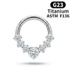 Anillo de Nariz de Aleación de Titanio G23 Stud para Cartílago Auricular con Circonita Titanio F136 Grado de Implante Joyería para Piercing Anillo Cerrado Septum Nasal Fábrica