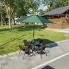 Mesas y Sillas de Exterior para Patio Balcón Áreas de Ocio, Juego de Tres Piezas para Cafetería de Té de Leche, Combinación Sencilla de Silla de Hierro y Ratán para Exteriores