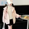 Cárdigan sudadera de moda y con estilo con estampado de letras, nuevo modelo de primavera y otoño para niños mayores, chaqueta con capucha de retazos con bonito ribete de encaje