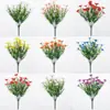 Flores Artificiais Amazon Transfronteiriças Decoração de Pátio Externo Eucalipto Violeta Flores Artificiais de Rattan Suspensas Fabricante Atacado