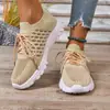 Nuevos Zapatos Deportivos de Punto Transpirable con Cordones de Baja Caña para Mujer, Talla Grande de Fly-Knit con Suela Gruesa, Estilo Deportivo, para Wish