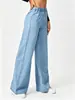 Jeans de Mezclilla Rectos para Mujer de Lavado Claro con Cintura Elástica