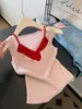 Impresionante Chaleco de Punto con Bloques de Color de Verano para Mujer, Diseño Elegante y Único, Top tipo Camisola sin Mangas de Dos Piezas Falso