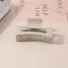 Pinza para el Cabello Mate Transfronteriza Tipo Pinza de Tiburón con Acabado de Alta Gama, Pinza de Garra Rectangular Simple de 13 cm, Tamaño Grande para Cabello Grueso, Accesorio para el Cabello para Mujer