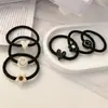 Goma para el pelo con cara sonriente de flor fresca para niña, cuerda para la cabeza, todo a juego, alta elasticidad, goma para el pelo, diadema de amor, accesorios para el pelo