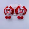Horquilla Roja de Año Nuevo Estilo Chino para Niños, Adorno para el Cabello de Año Nuevo para Niñas, Accesorios para el Cabello Hanfu Estilo Antiguo, Horquilla con Borla para Niñas Pequeñas