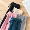 Pantalones anchos plisados nuevos para niñas, pantalones casuales sueltos de verano, pantalones cortos exteriores de seda helada a prueba de mosquitos