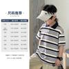 Zhenpinxuan Roupa Infantil Camiseta de Manga Curta para Meninos Verão 2025 Nova Camisa Polo Infantil Algodão Puro Top Listrado para Menino