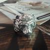 Anillo Agresivo de Cabeza de Tigre Ojo de Dios Retro Año de Nacimiento 12 Signos del Zodíaco Cabeza de Tigre Anillo de Dedo Abierto de Personalidad para Hombres