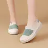 Zapatos de Verano para Mujer 2026, Nuevos Transpirables, Antideslizantes, Resistentes al Desgaste, Bloques de Color, Zapatos Planos Versátiles, Casuales, Cómodos, Slip-Ons de Suela Suave