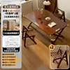 Mesa de Mahjong Artesanal de Madera Maciza, Mesa de Comedor Plegable para Uso Doméstico, Mesa de Comedor Sencilla para Apartamentos Pequeños, Mesa Cuadrada