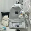 Mochila fofa estilo coreano para meninas, adequada para estudantes do ensino fundamental II e médio, mochila de náilon transfronteiriça de grande capacidade