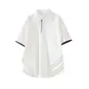 Camiseta Masculina de Verão com Padrão Texturizado Nova Confortável Amiga da Pele Casual Versátil Moda Color Blocking Patchwork Camisa Polo