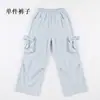 Conjunto de Verano para Niña: Conjunto de Top Camiseta con Lazo, Pantalones Cargo Finos de Secado Rápido, Pantalones Casuales, Elegantes Pantalones de Pierna Recta