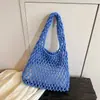 Moda Transfronteiriça Bolsa de Mão Simples Casual para Mulheres 2026 Novo Design de Nicho Trançado Bolsa de Ombro para o Dia a Dia Bolsa Tote