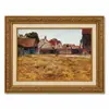 Marco de oro tallado retro personalizado transfronterizo pintura colgante enmarcada para B&B pintura decorativa mural paisaje sala de estar entrada hotel pintura