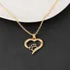 Joyería Transfronteriza Europea y Americana, Collar de Moda con Huella de Patita de Perro, Colgante de Corazón Hueco con Huella de Pie, Suministro Mayorista de Aliexpress