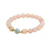 Pulseira de Cristal Rosa Natural Aiyu Pulseira de Cristal de Círculo Único Água-marinha para Mulheres Atacado de Fábrica e Dropshipping S4040402