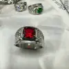 Comercio Exterior Moda Europea y Americana Tendencia Anillos de Circonita Cúbica Joyería de Acero Inoxidable Anillos para Pareja Incrustados Acero de Titanio Artístico Retro
