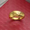 Anillo de Oro Arena Emulación 24K de Alta Imitación Moda para Mujer Combinable Trébol de Cuatro Hojas Anillo Abierto Productos de Bienestar en Vivo