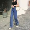 Jeans de Pierna Recta de Verano 2022 Nuevos Pantalones de Mezclilla para Mujer con Caída Cintura Alta Pierna Recta Delgado Pierna Ancha