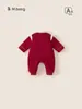 Ropa de Invierno Nueva Baoxuan para Niños con Bordes Deshilachados, Ropa de Gateo Estilo Chino, Ropa de Año Nuevo para Recién Nacidos, Monos Nuevos para Bebé Niño Estilo Chino Nuevo