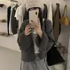 Novo Cardigan de Malha Canelada Macia Estilo Coreano Preguiçoso Outono/Inverno 2026 para Mulheres, Caimento Solto, Emagrecimento, Casaco Suéter Versátil