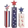 Adornos de Escritorio de Madera del Día de la Independencia de Amazon Decoración Central de Escritorio Patriótica de Granja del Día de los Caídos