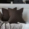 Cojín decorativo estilo nórdico para sofá, funda de almohada de lino con tejido cruzado, ambiente otoñal, diseño con puntada en el borde, simple y fácil de combinar, soporte lumbar