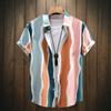 Camisa de manga corta para hombre con estampado digital de moda en cuatro lados, camisa para hombre verano 2024 nueva exclusiva transfronteriza