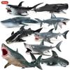 Simulação Tubarão Modelo de Animal Marinho Grande Tubarão Branco Megalodon Tubarão Tigre Baleia Azul Polvo Polvo Lagosta Brinquedo