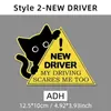 Novo Adesivo Refletivo Gato Preto Motorista Iniciante Divertido Motorista Iniciante Por Favor Espere Pacientemente Adesivo Magnético