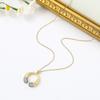 Nuevo Collar de Acero de Titanio Europeo y Americano de Venta Caliente Transfronterizo para Mujer Ins Chapado en Oro Plata Colgante Bicolor Moda Elegante Venta Directa de Fábrica