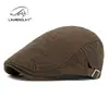 Gorras de Algodón Estilo Coreano al por Mayor, Gorra de Pato de Color Sólido Estilo Británico para Hombre, Boina de Artista para Mujer, Moda Primavera y Verano
