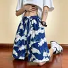 Shorts versátiles de moda estilo coreano, nuevos pantalones casuales de estampado digital de verano, shorts holgados estilo playero para mujer