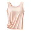 Top regata feminino sem alças, com bojo fixo e decote em U, cor sólida, versátil, justo ao corpo, respirável, plus size