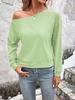 Outono 2023 Europeu e Americano transfronteiriço estação independente Amazon wish nova roupa feminina sexy casual cor sólida ombro a ombro manga longa