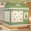 Mosquitero de Cama Estilo Nuevo Cortina de Cama Oscurecedora de Tres Puertas Cortina de Cama Integrada a Prueba de Polvo Tienda de Campaña para Niños Cama Anticaídas Dibujos Animados