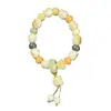 Garras de Gato de Mano a Juego Pulsera de Múltiples Cuentas Puesto del Mercado Nocturno Suministro Pulsera de Raíz de Bodhi de Jade Blanco Venta al por Mayor