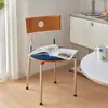 Silla de Comedor de Madera Maciza Estilo Antiguo Medio Silla con Respaldo para Apartamento Pequeño Lujo Ligero Hogar Restaurante Silla de Celebridad de Internet Silla de Diseñador de Acero Inoxidable