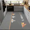 Tapete de Piso de Cozinha Grande Área Cobertura Total Tapete para Pés Moderno Simples Absorvente de Água Antiderrapante Resistente à Sujeira Fácil de Limpar Tapete de Piso de Terra de Diatomáceas