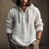 Sudadera con capucha de algodón y lino, manga larga, casual, color liso, moderna, sudadera transfronteriza, estilo casual ligeramente maduro, simple y casual, estilo europeo y americano